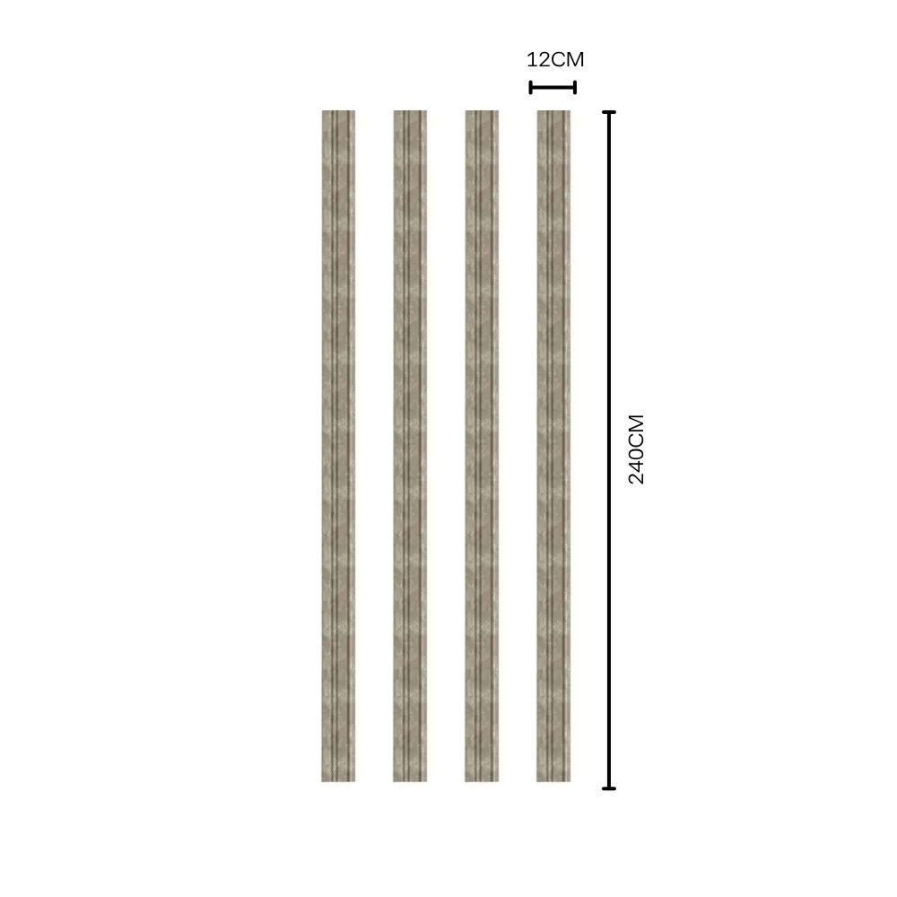 NU Wall Dubai Camel Sand slatted wall panel showing a sleek, textured beige surface ideal for modern interior decor.