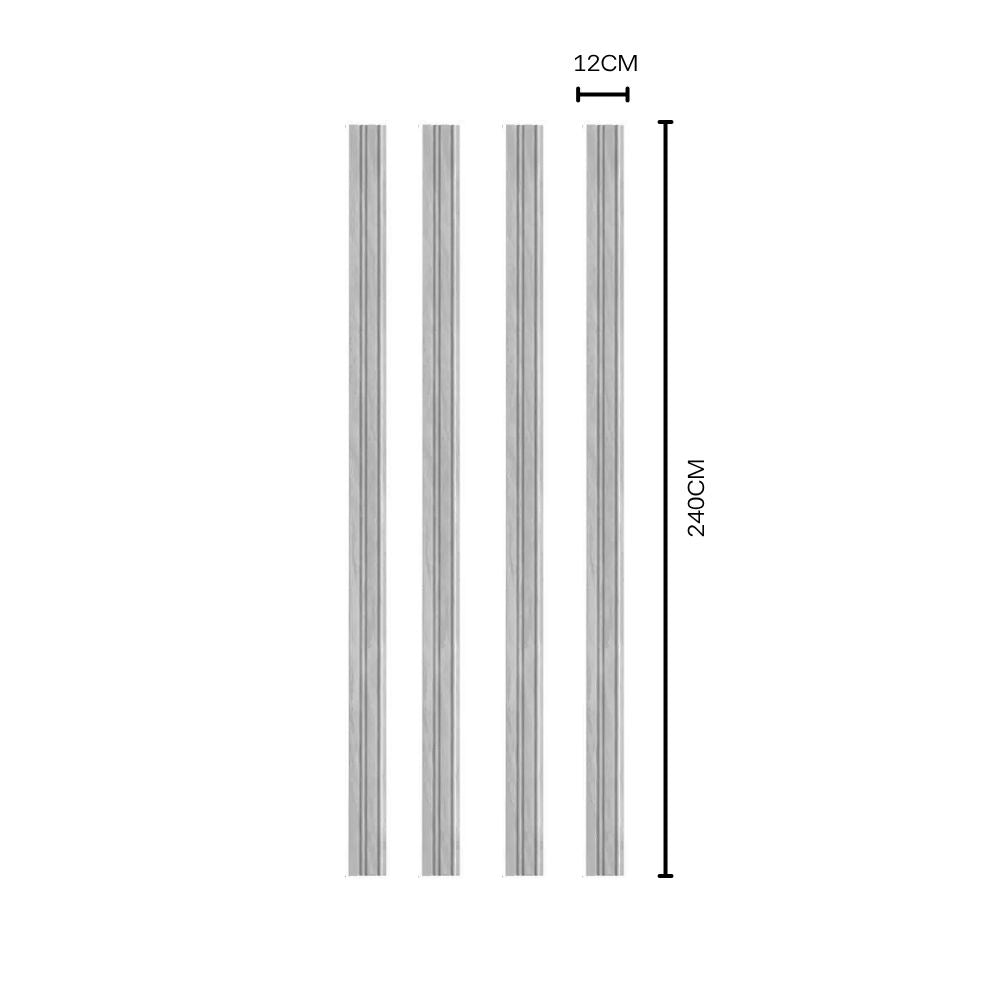 Dubai Cloudy Grey NU Wall slatted wall panel, single grey textured wall panel for modern interior decor.