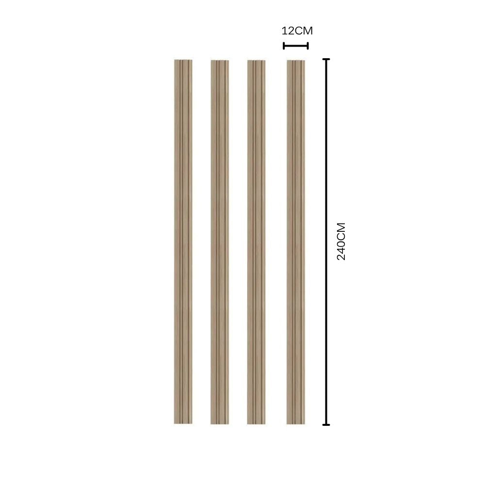 NU Wall Dubai Natural Oak slatted wall panel, single piece showcasing warm, textured oak wood with sleek, modern design.