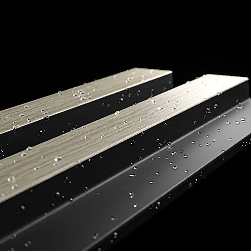 Waterproof polystyrene light oak and black slat wall panelling