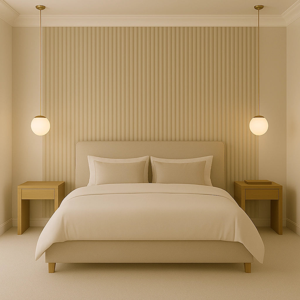 Waterproof polystyrene paintable fluted wall panelling