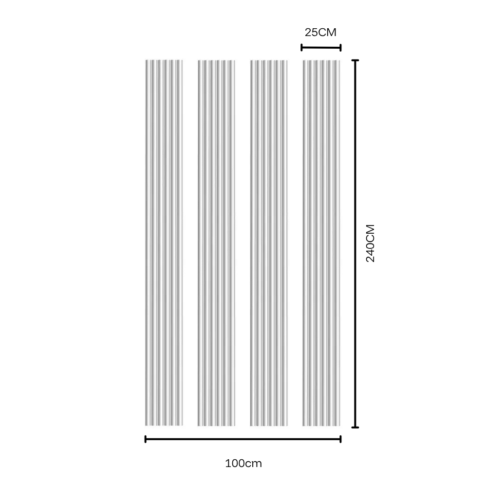 Set of four NU Wall Elegance Reeded Paintable Wall Panels showcasing textured, reeded surface ideal for modern interior wall decor