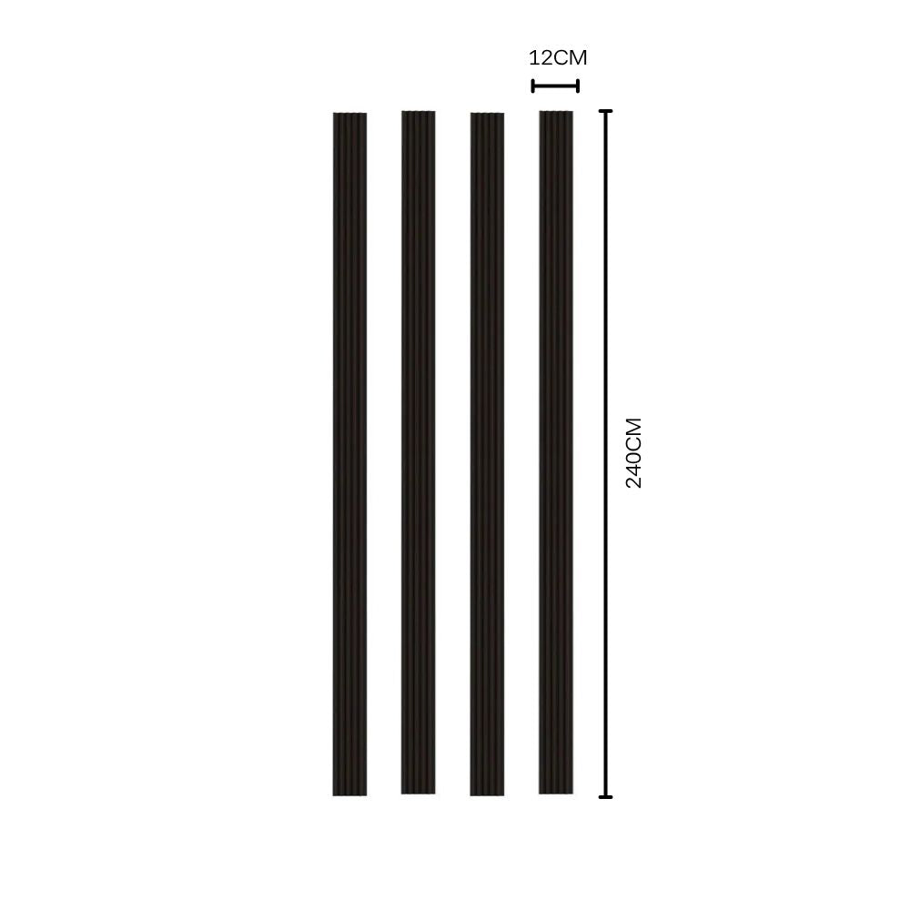 NU Wall Palm Dark Oak and Black small slatted wall panel, showcasing a modern wall decor design with dark oak and black finish.