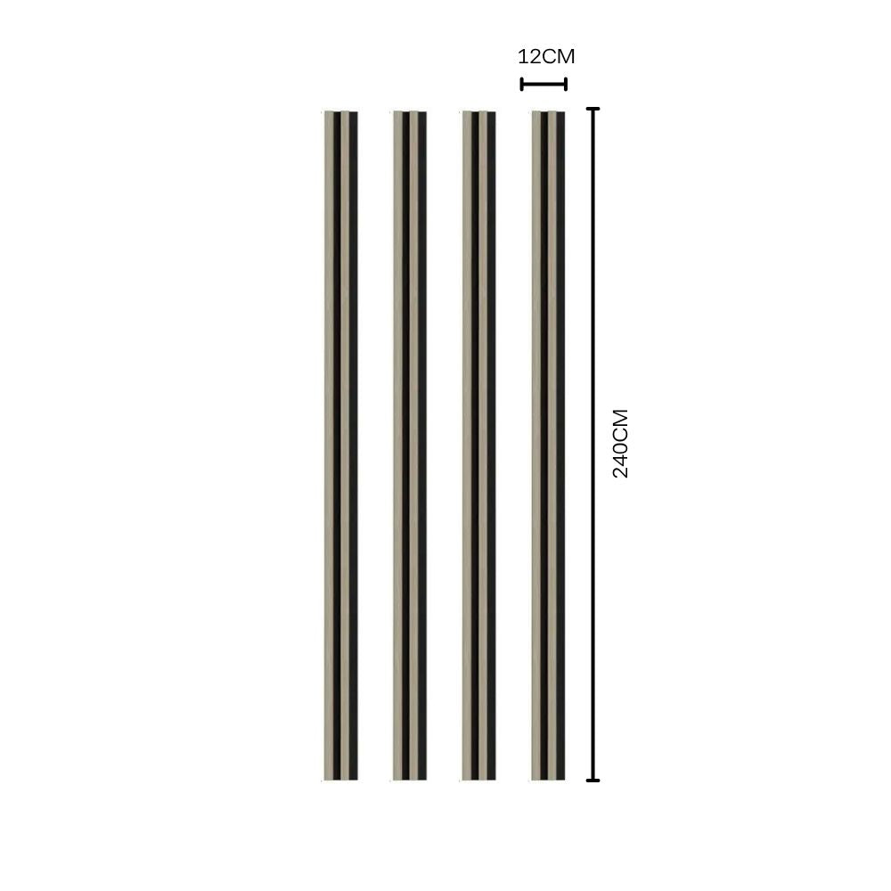 NU Wall Residence light oak and black slatted wall panel, single panel showing natural wood grain and modern design.