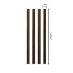 NU Wall Residence pack of 4 medium oak and black slatted wall panels, showing wooden slats with black accents for modern interior decor.