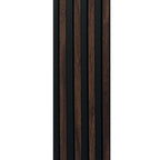 NU Wall Palm dark oak and black waterproof wall panels, pack of four, showcasing textured wood grain and sleek modern design.