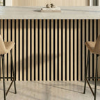 NU Wall Residence pack of 4 waterproof wall panels in light oak and black, showing textured surface and modern design for interior walls.