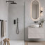 NU Wall Serenity Silver Basalt SPC waterproof shower panel with sleek silver finish and modern design for bathroom showers.