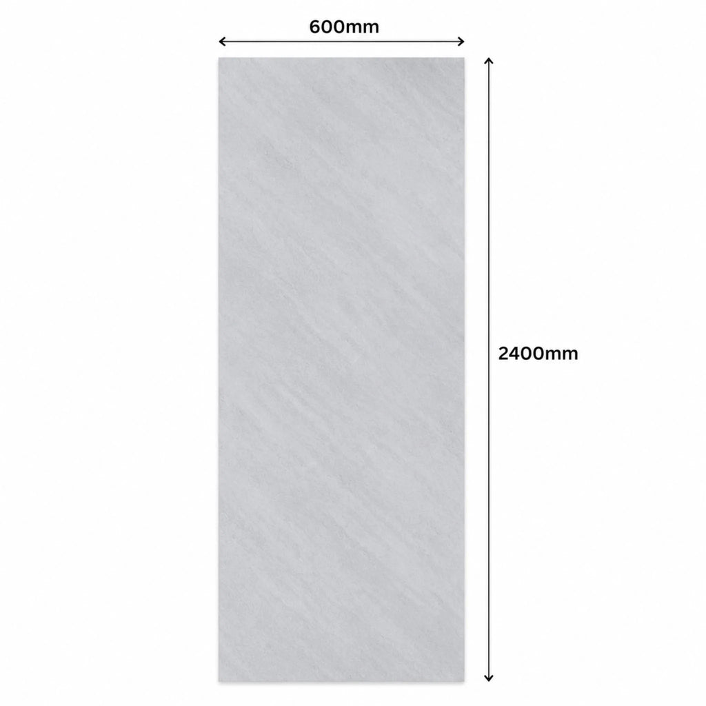 NU Wall Serenity Silver Basalt SPC waterproof shower panel with sleek silver finish and modern design, installed in a bathroom shower area.