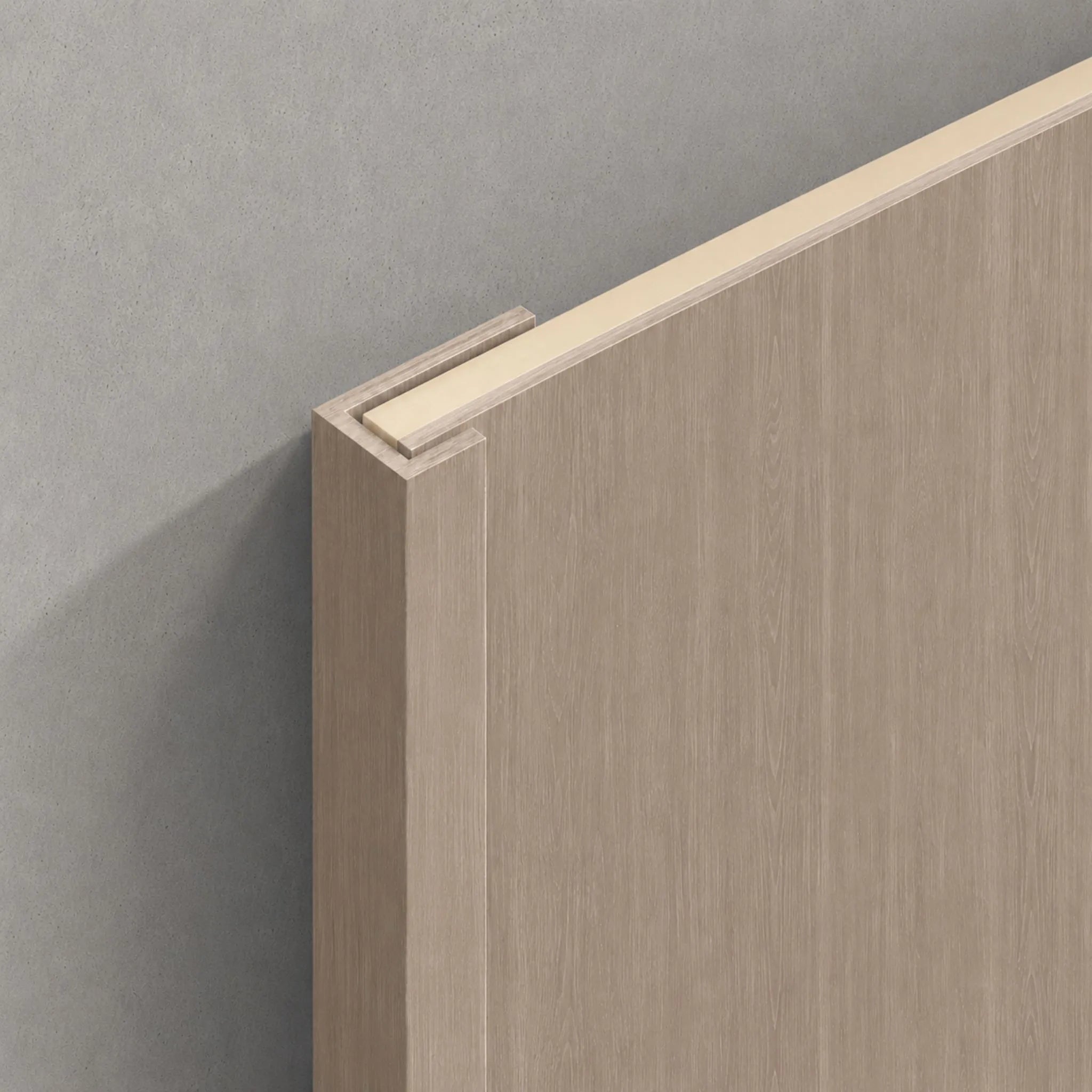 NU Wall End Trim Mink Oak WPC joint trim for finishing wall edges, featuring a sleek Mink Oak finish.