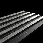 Waterproof polystyrene grey oak and black thin slatted wall panelling