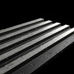 Waterproof polystyrene grey oak and black thin slatted wall panelling