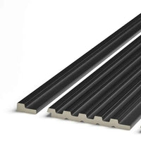brushed black grooved wall panel end trim