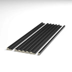 brushed black grooved wall panel end trim