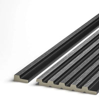 grey oak grooved wall panel end trim