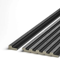 grey oak grooved wall panel end trim
