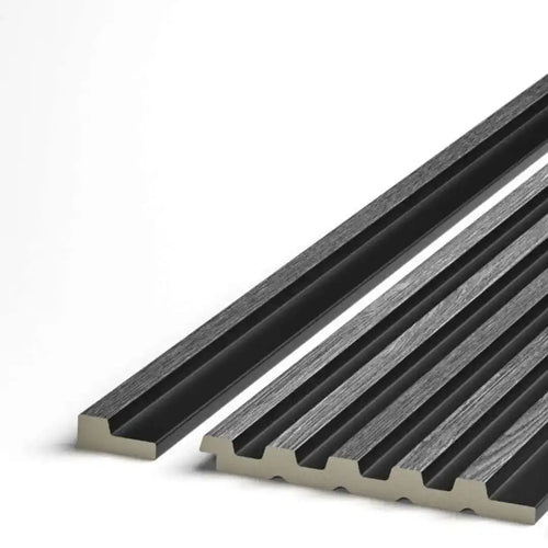 grey oak grooved wall panel end trim