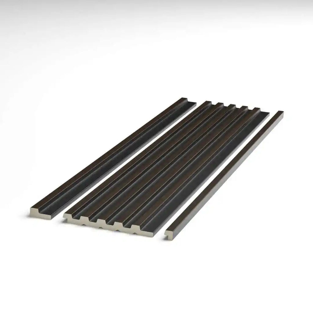 dark oak grooved wall panel end trim