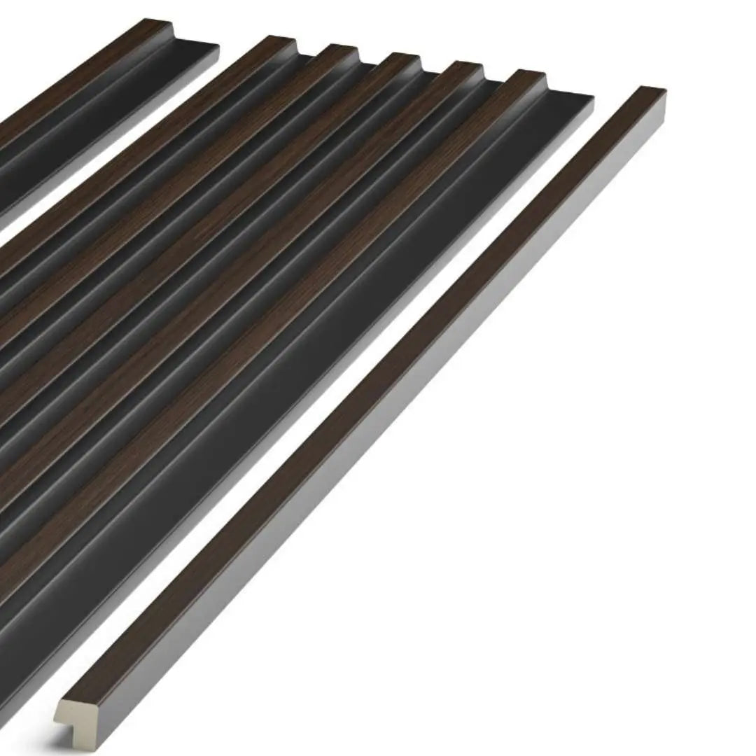 dark oak grooved wall panel end trim Main image