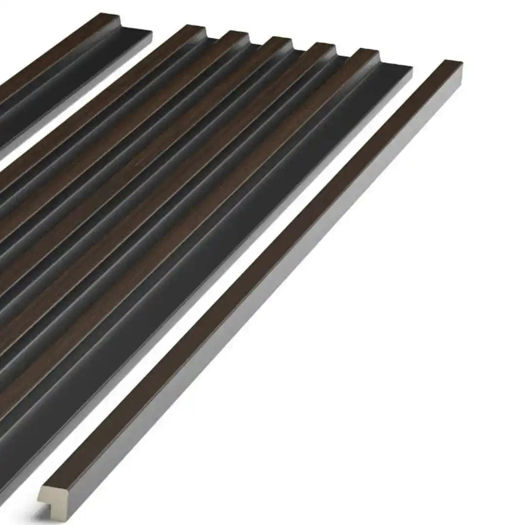 dark oak grooved wall panel end trim