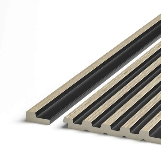 Palm Light Oak and Black End Cap (Tongue)