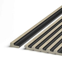 Light oak grooved wall panel end trim