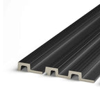 brushed black grooved wall panel end trim