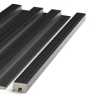 brushed black grooved wall panel end trim