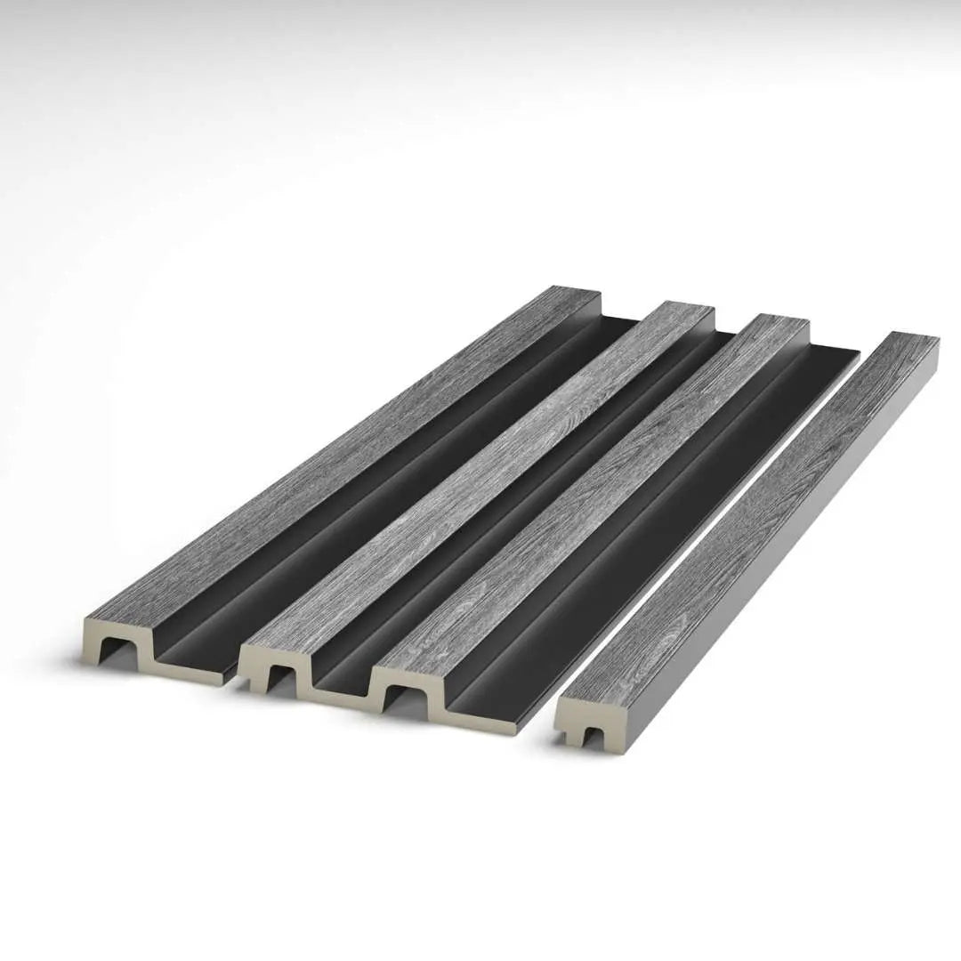 grey oak grooved wall panel end trim