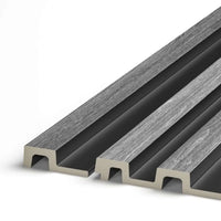 grey oak grooved wall panel end trim