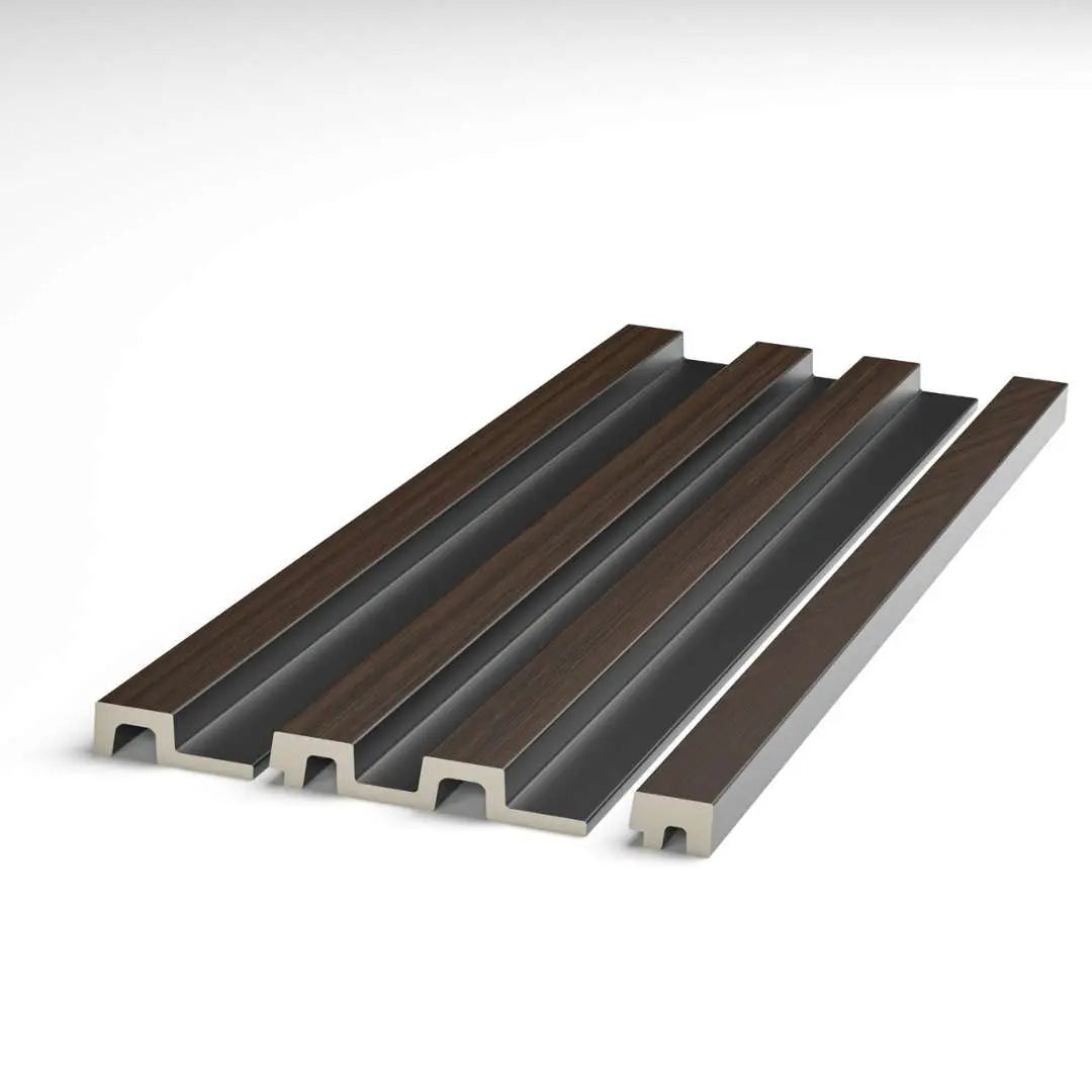 dark oak grooved wall panel end trim