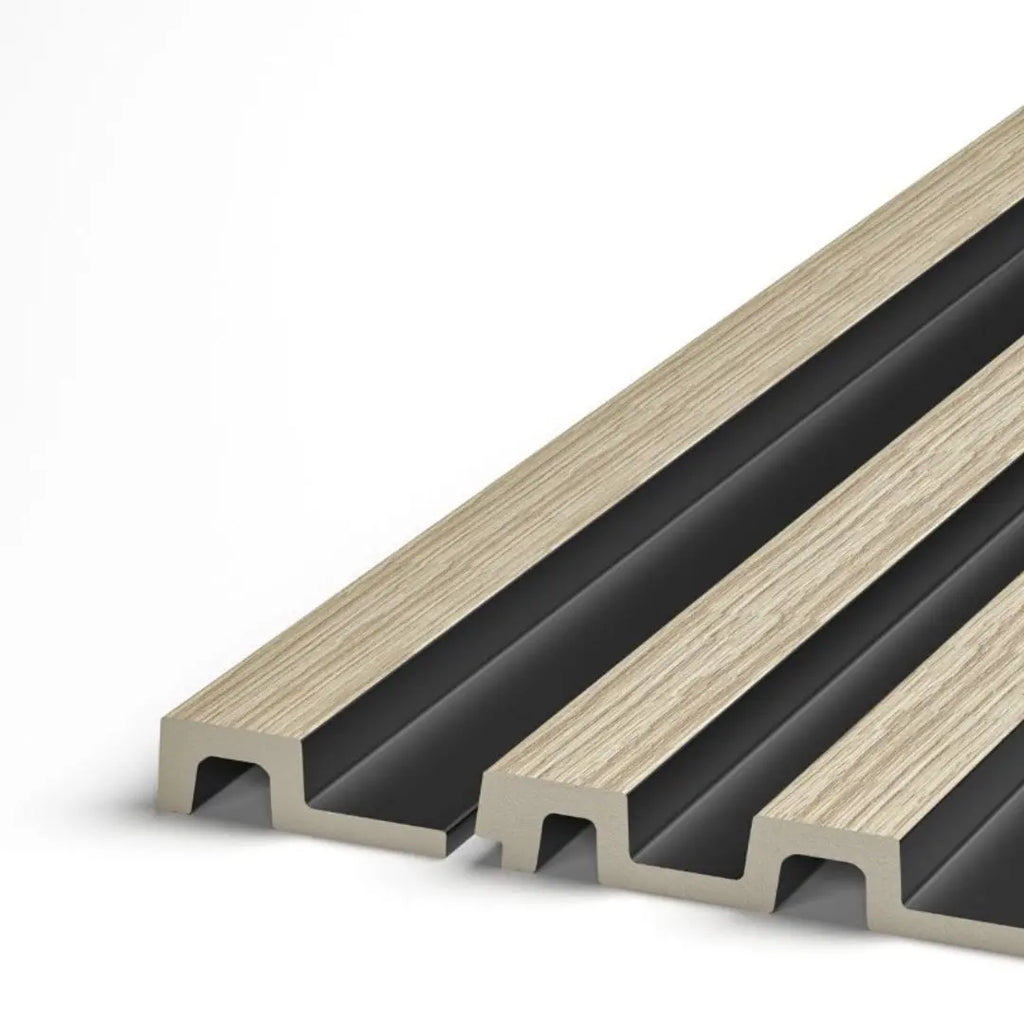 light oak grooved wall panel end trim