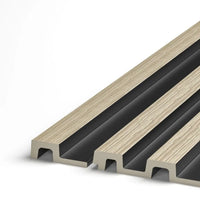 light oak grooved wall panel end trim