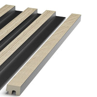 light oak grooved wall panel end trim