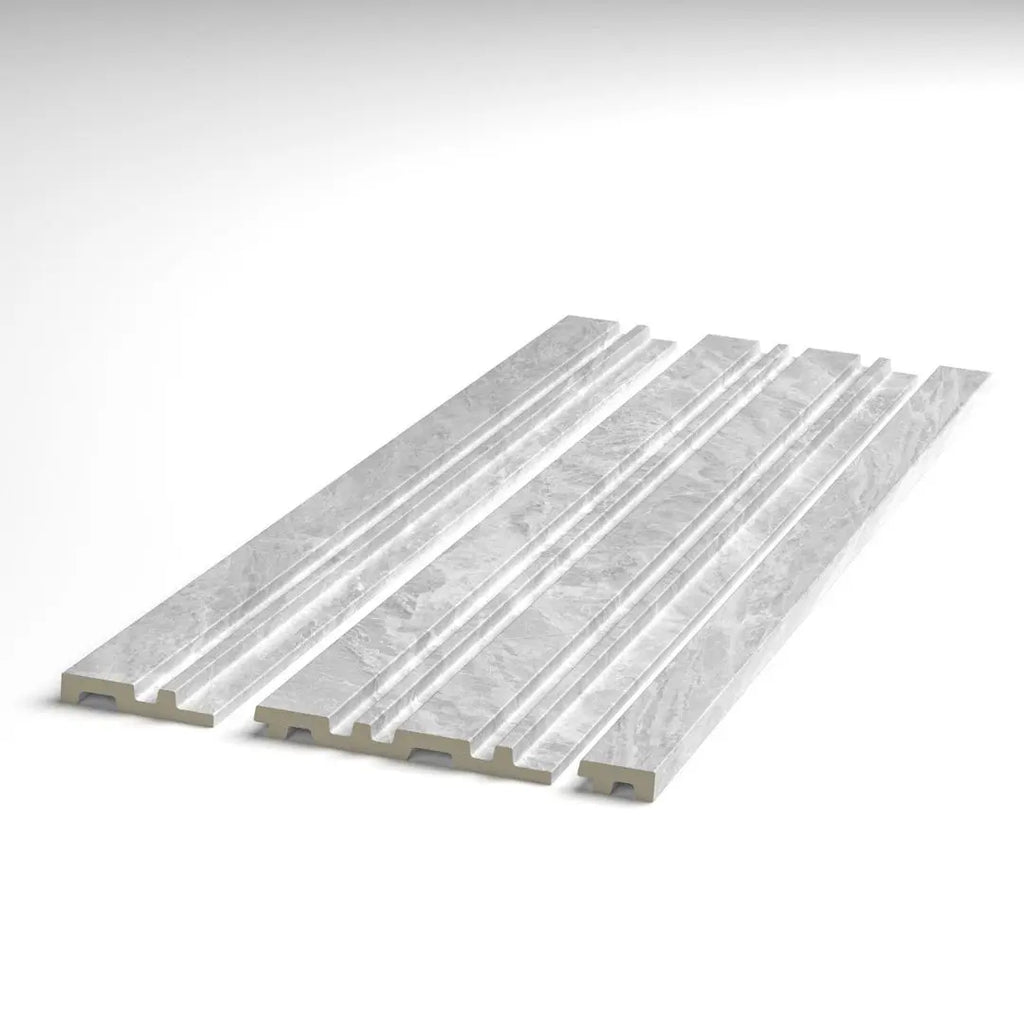 Dubai Cloudy Grey End Cap (Groove) - NUWALL UK
