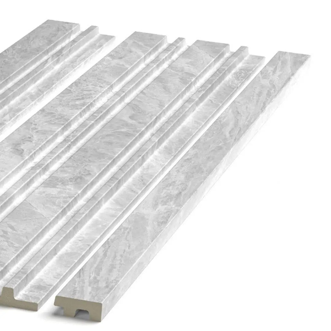 Dubai Cloudy Grey End Cap (Groove) - NUWALL UK