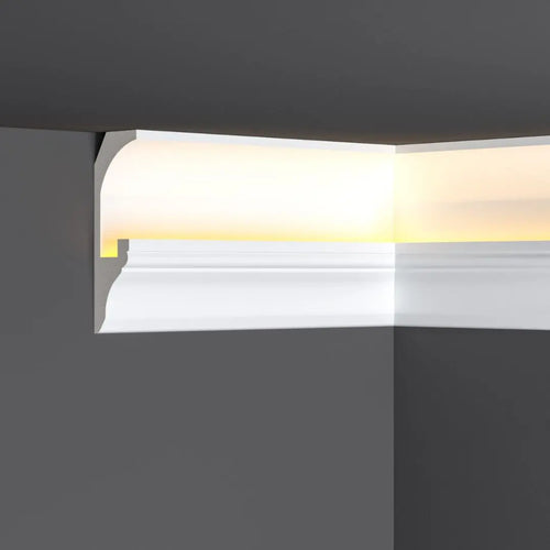 LED Cornice | L100mm x W135mm x D45mm Sample - NUWALL UK
