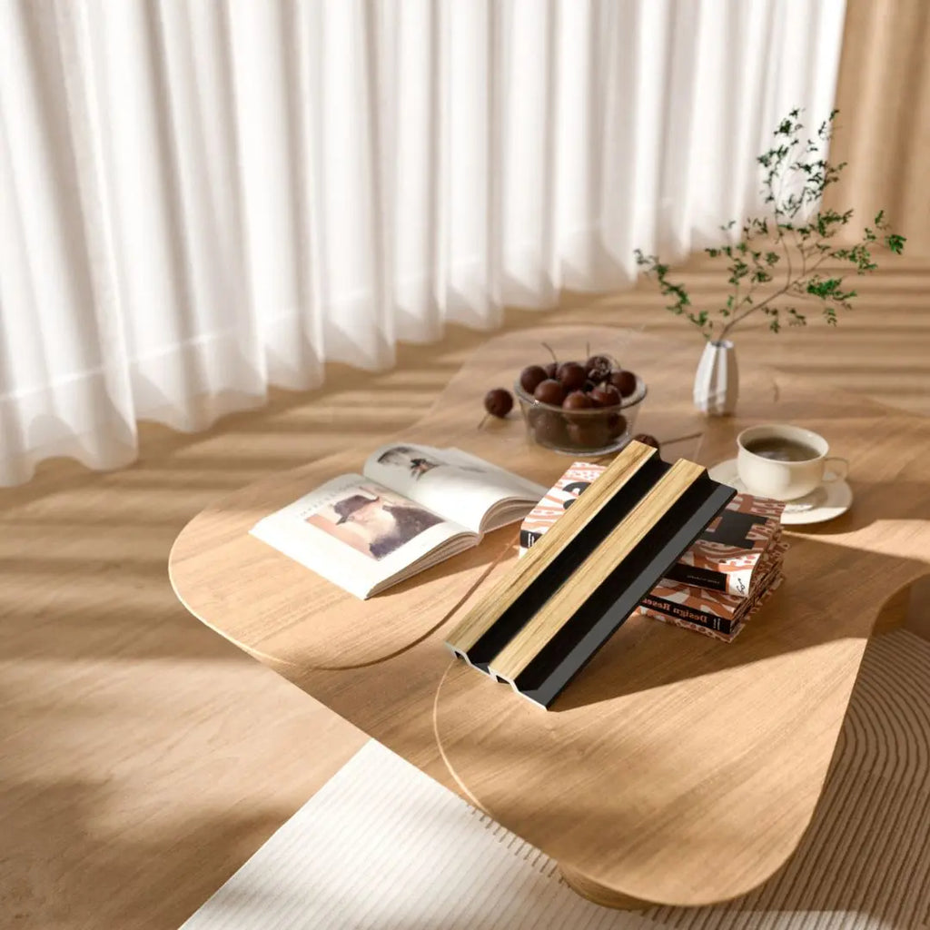 Residence Medium Oak and Black Waterproof Wall Panel Sample - NUWALL UK