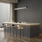 Waterproof polystyrene grey oak and black thin slatted wall panelling