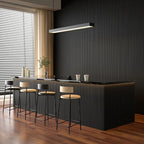 Waterproof polystyrene light brushed black thin slatted wall panelling