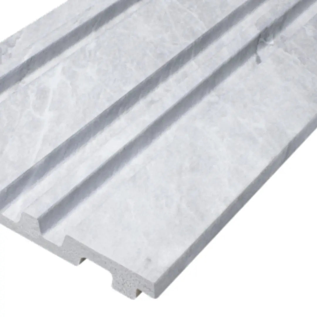 Waterproof polystyrene light grey marble effect thin slatted wall panelling