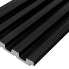 Waterproof polystyrene light brushed black thin slatted wall panelling