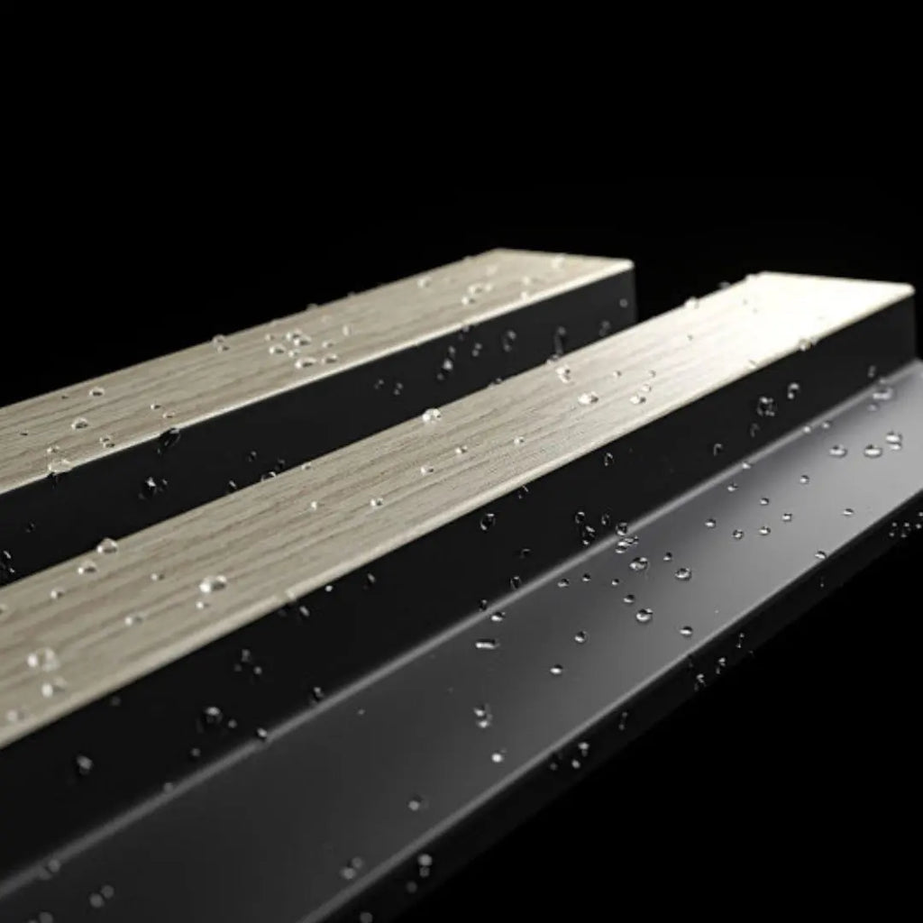 Residence Light Oak and Black Waterproof Wall Panel Sample - NUWALL UK