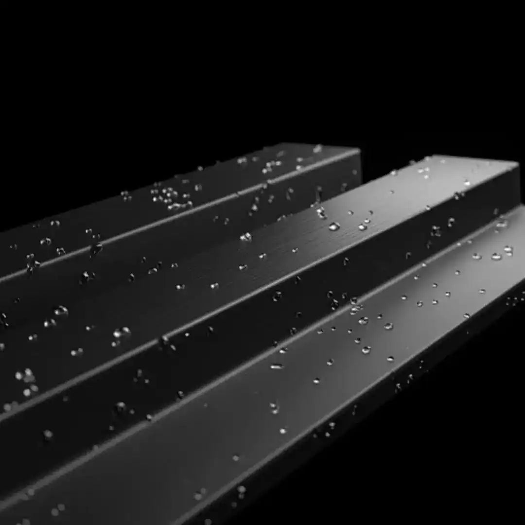 Waterproof polystyrene brushed black slat wall panelling