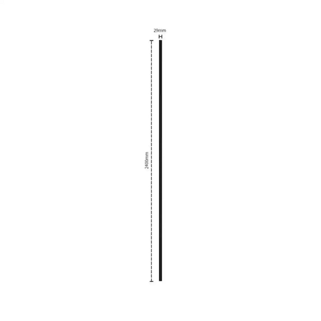 brushed black grooved wall panel end trim with dimensions