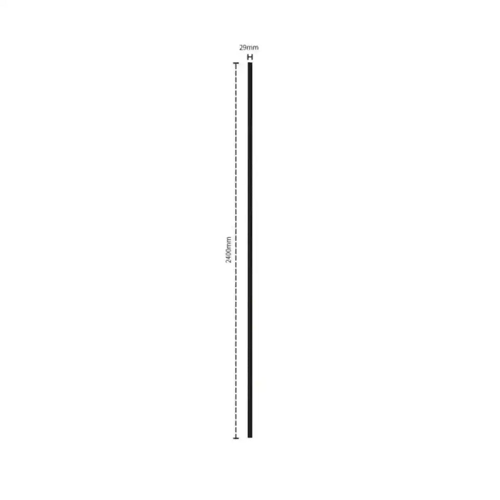 dark oak grooved wall panel end trim with dimensions