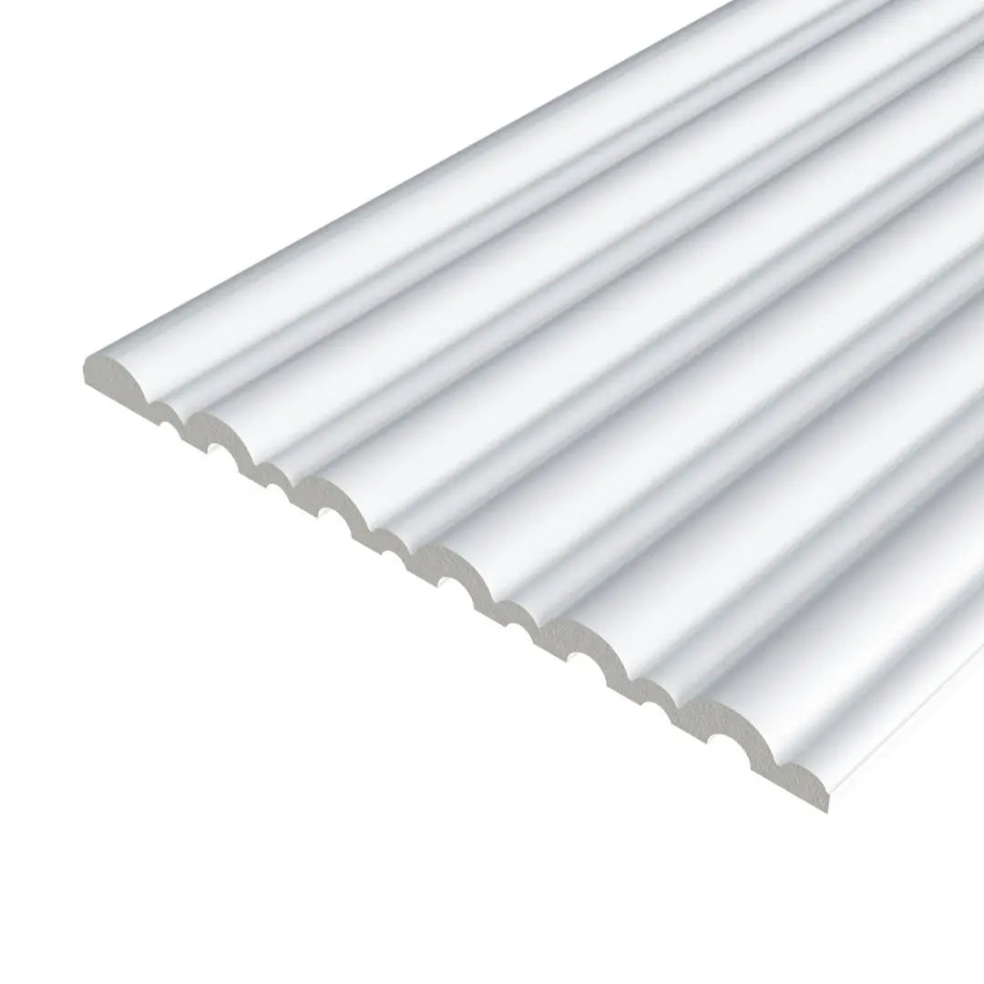 Waterproof polystyrene paintable reeded wall panelling