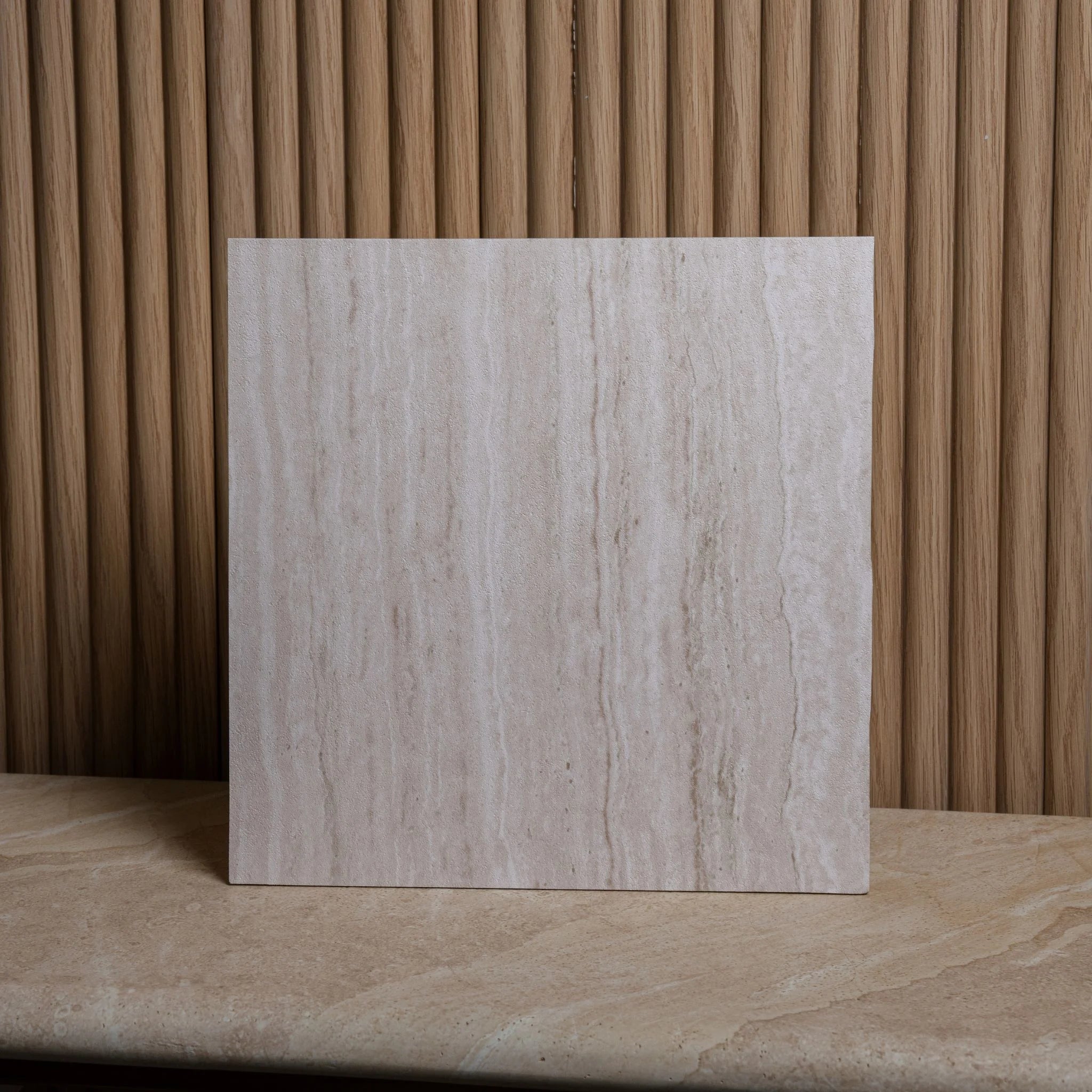 White Washed Travertine Flat Wall Panel