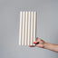 NU Wall Parchment Pearl Reeded Wall Panel, single decorative wall panel with textured pearl finish and reeded design.