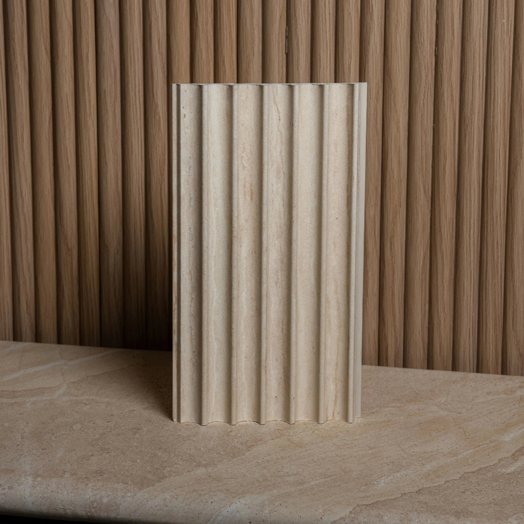 Cool Beige Travertine Fluted Wall Panel - Single